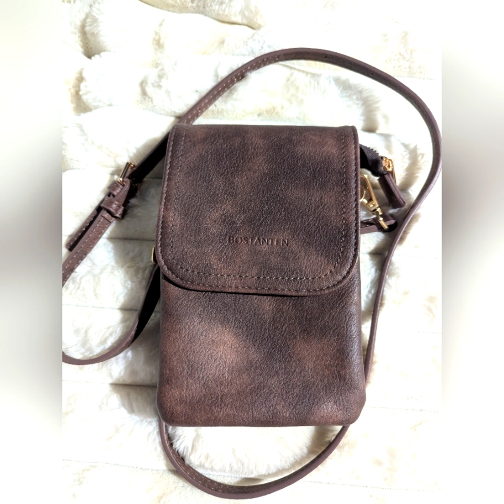 Bostanten Brown Coffee Crossbody Bag